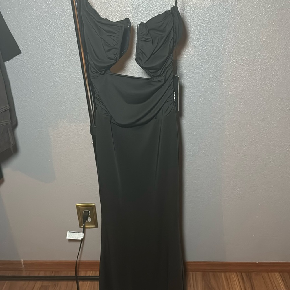 Cut out black gown dress